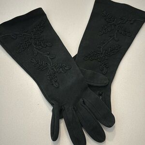 Black vintage evening gloves